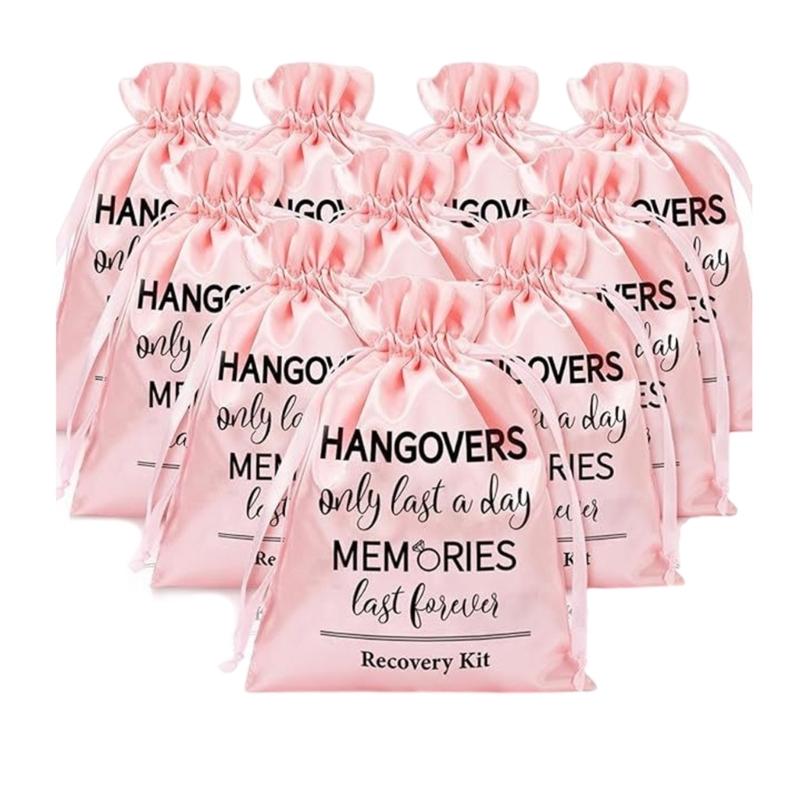 

10Pcs Drawstring Recovery Hangovers Kits Bag For Wedding Party Favors Reception Guest Gifts with Romance Design 1