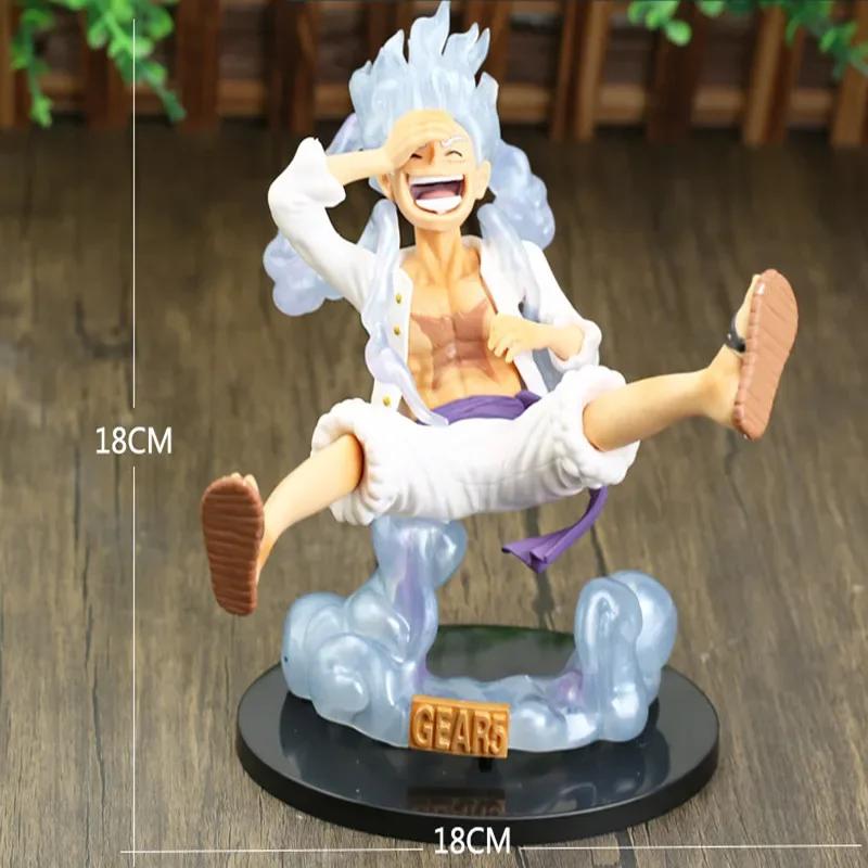 Anime One Piece Luffy Gear 5 Figure Sun God Nika 18Cm Pvc Action Figurine Statue Collectible Model Doll Toys For Children Gift