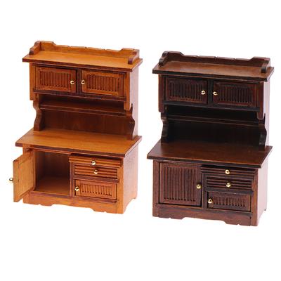 1/12 Dollhouse Mini Sideboard Bookcase Model Doll Home Miniature Kitchen Furniture Decor Toy Doll House Living Scene Accessories