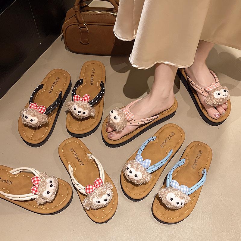 Vitality is cute, age-reducing and well-behaved, Shirley Mei splint slippers, women's summer wear, soft thick bottom, non-slip and comfortable flip-f
