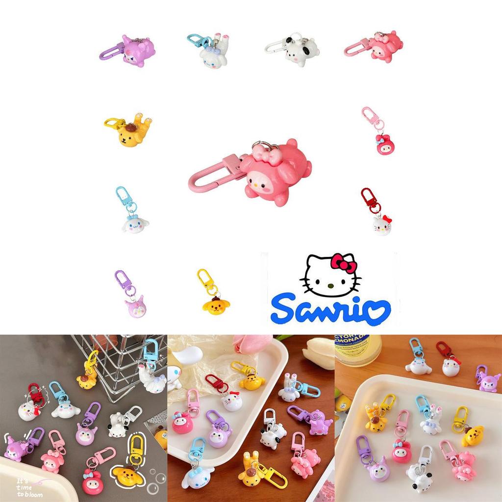 Lovely Cartoon Round Face Keychain Pendant Japanese Style Sweet And Cute Girl Heart Bookbag Accessory Bff Gift