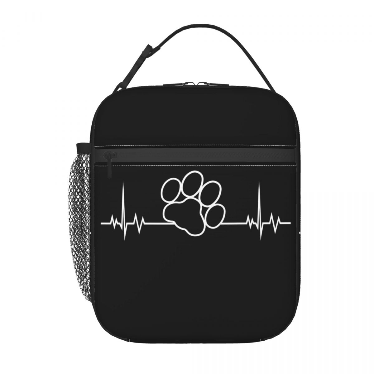 

Dog Paw And Heart ECG Heartbeat Insulated Lunch Bag for Women Children Leakproof Food Boxes Thermal Lunch Box Tote One Size