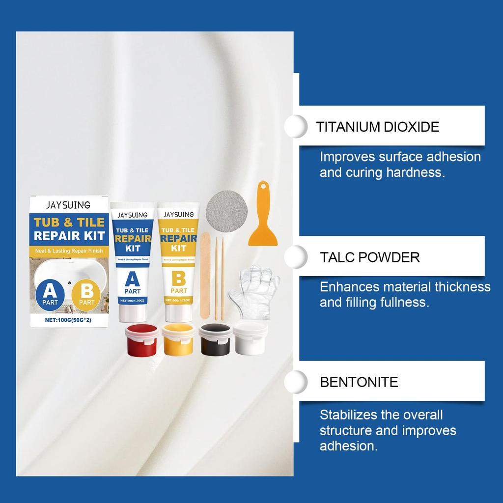 Jaysuing Tile Repair Paste Toilet Marble Floor Tile Pit Repair Crack Patching Hole Bonding Paste