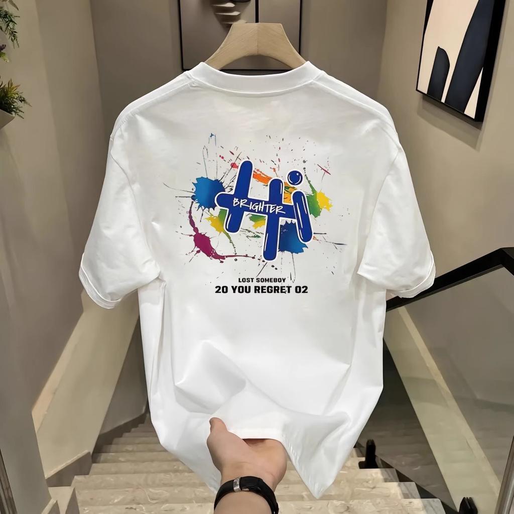 Heavy Cotton American Trendy Brand Letter Short-Sleeved T-Shirt Men'S Loose Niche European Half-Sleeved T-Shirt Women'S