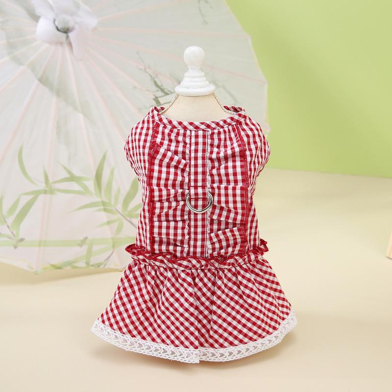 Faldo Teddy Bibi Bear Pomeranian Princess Skirt Summer Thin Small Dog Cat Mesh Skirt Cute Breathable Antistatic Pet Clothes