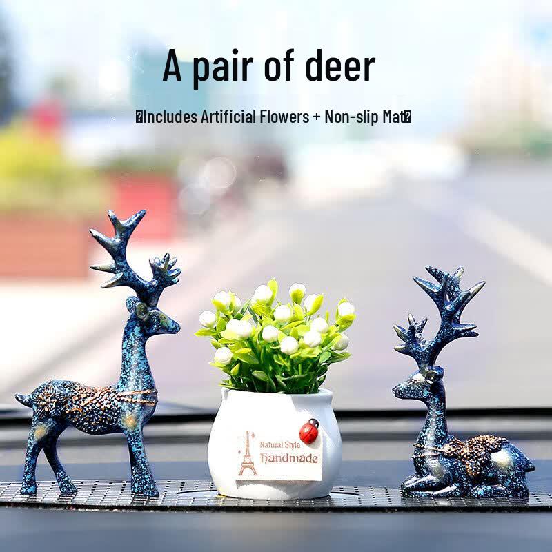 Sika Deer Car Dashboard Ornament Set