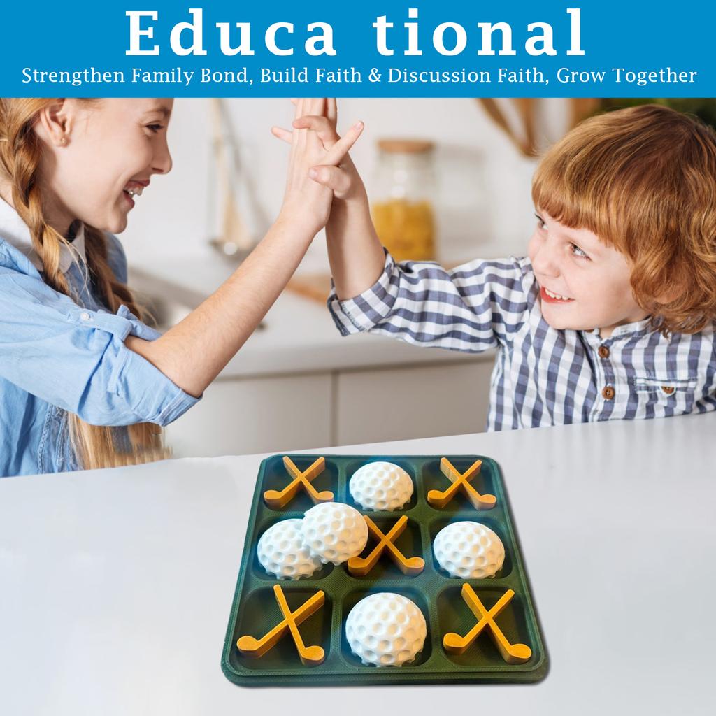 Golf-themed -Tac-Toe - Travel Game With Storage Box