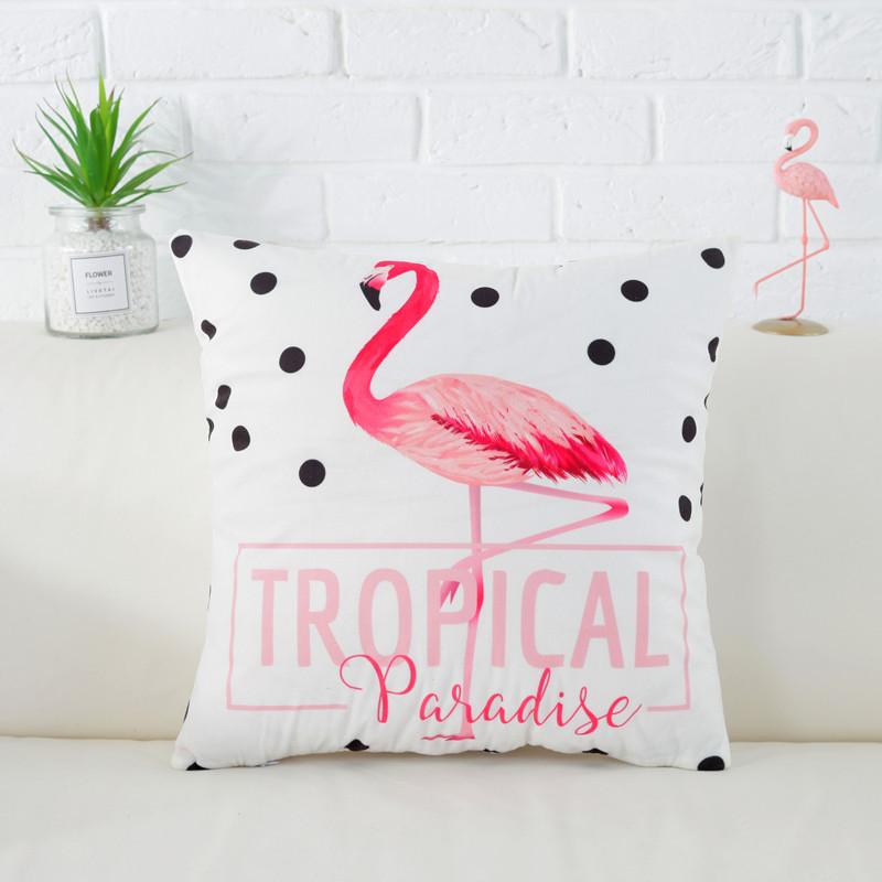 Fresh Flamingo American Nordic Style Velvet Pillowcase Car Sofa Cushion Pillow Windowsill Decorative Pillow