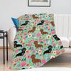 Dachshund In Sweaters Pattern Blankets Fleece Printed Cute Portable Soft Throw Blanket For Bed Office Quilt Dog Flannel Blanket
