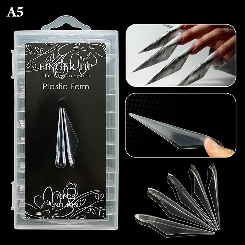 

3D Орлиный коготь Изогнутые Накладные Многоразовые Ногти Полное покрытие Пресс-он Формы для ногтей Молды Кристальный кончик для наращивания ногтей Подходит для полигеля A5