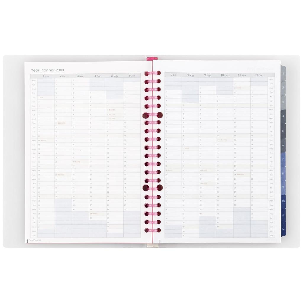 Maruman 2026 Notebook Starts January 2026 Planner, Diary, Monthly, 20-Hole, A5, Pink, FD42-26-08,