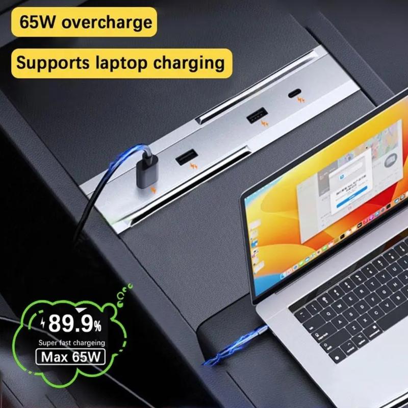 Car Fast Charging USB Shunt Hub Ports for Car 3+ Highland Center Console Docking Station Type C Data Transfer Adapter