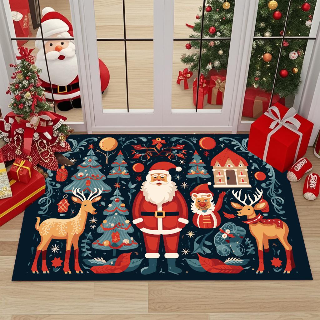 Modern Style Christmas Decor Home Carpet Living Room Big Size Antiskid Bedroom Bedside Rug Soft Easy Cleaning Entrance Door Mat