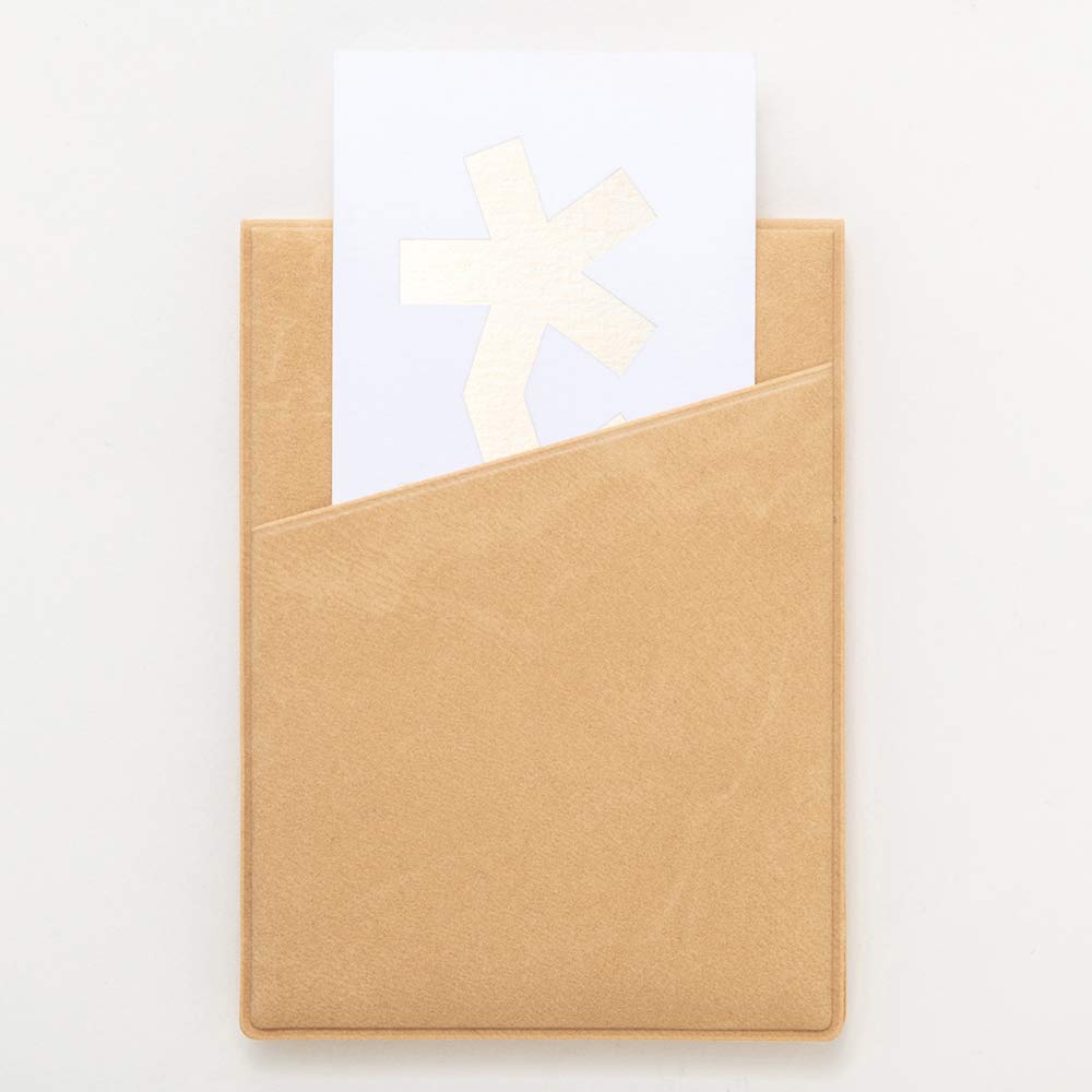 HORIUCHI MIRROR Napure Folding Mirror S Size with Pocket Beige White Day Gift