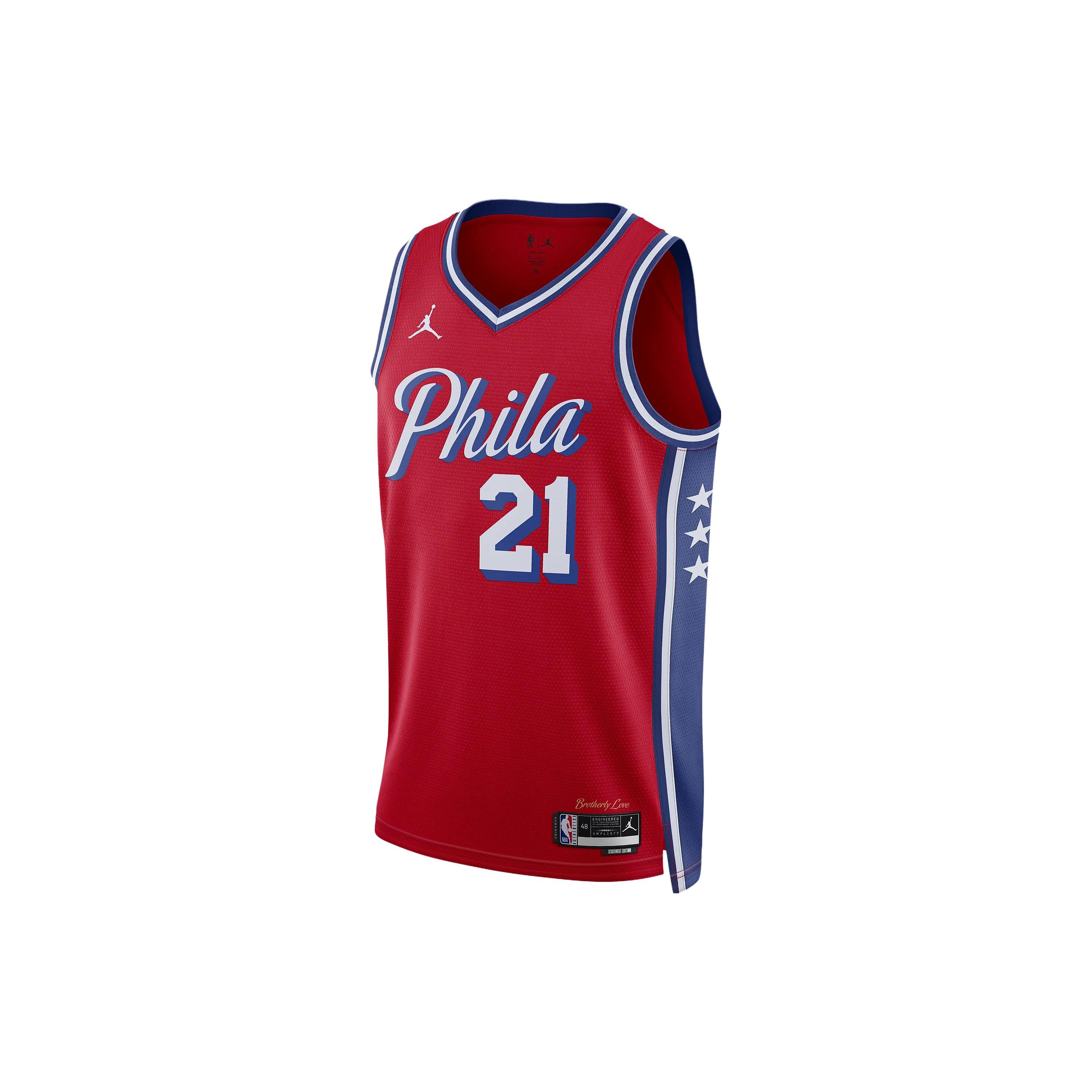 

Новая мужская майка JORDAN Philadelphia 76ers Statement Edition JORDAN Dri FIT Nba Swingman DO9539-658 M