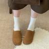 Baotou Half Slippers Women Wear Leather Shoes In Autumn and Winter New Versatile Platform Lazy Shoes