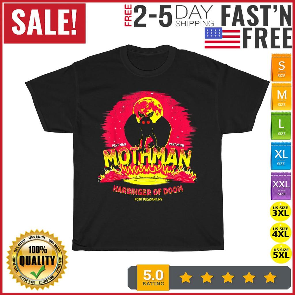 Mothman Harbinger of Doom Funny Cute Cryptid Creature T Shirt Mens Womens Tees Top Men Women Kid NEW