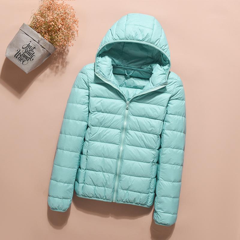 

White Duck Down Lightweight Down Jacket Women Short 4XL зелений