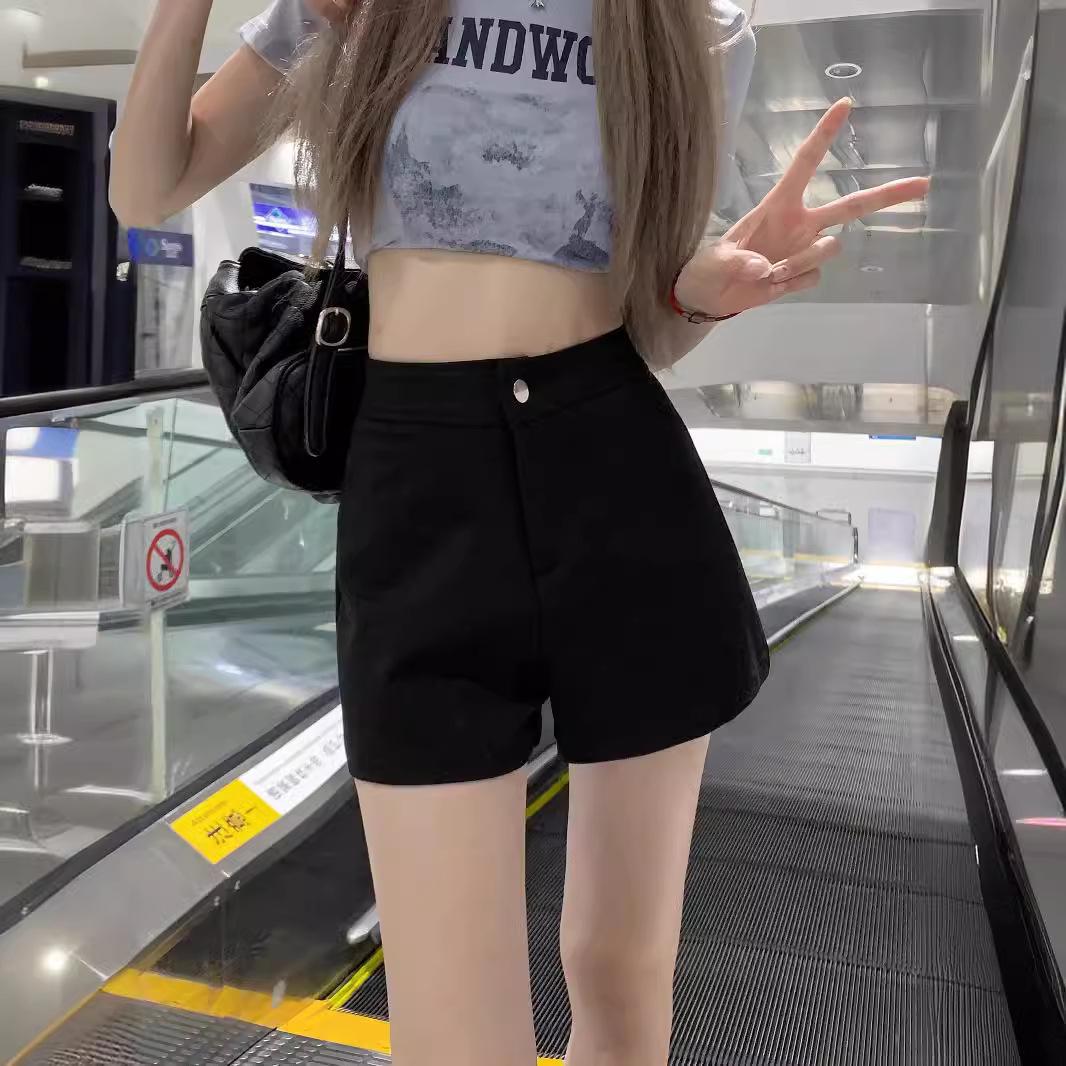 

Plus Size Women s Black High Waist A-line Casual Shorts - Summer 2024 M