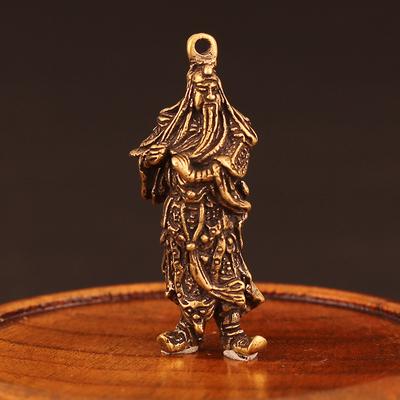 Adorno de Guan Gong vívido estilo chino Dios de la riqueza de cobre Conveniente