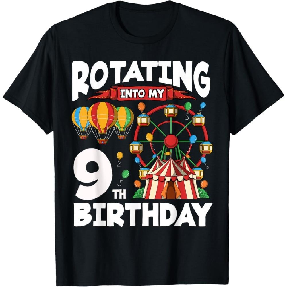 

9th Birthday Ferris Wheel Circus for 9 Year Old Boys Girls T-Shirt XXXXXL