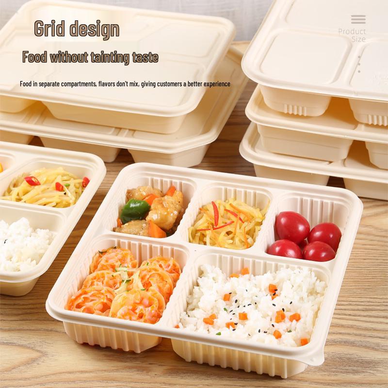 Eco-Friendly Corn Starch 5-Compartment Meal Prep Containers