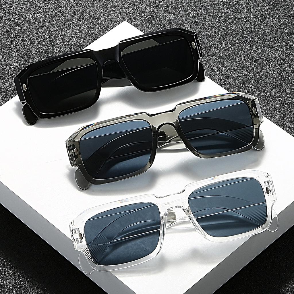 3Pcs Men's Retro Square Frame Glasses Set Classic Trendy for Holiday Party Outdoor Decoration