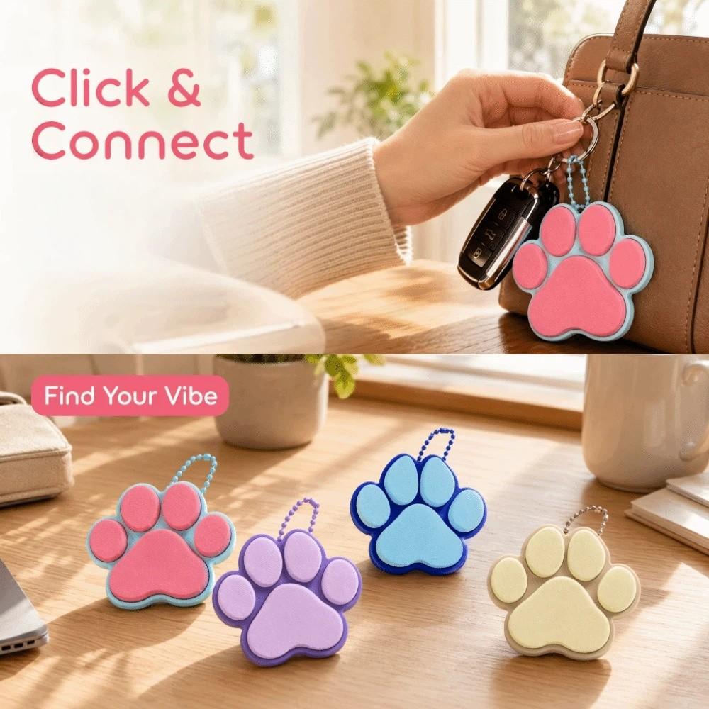 Keyboard-style Dog Cat Paw Clicker Keychain 3D Printed Decompression Button Toy  Car Pendant