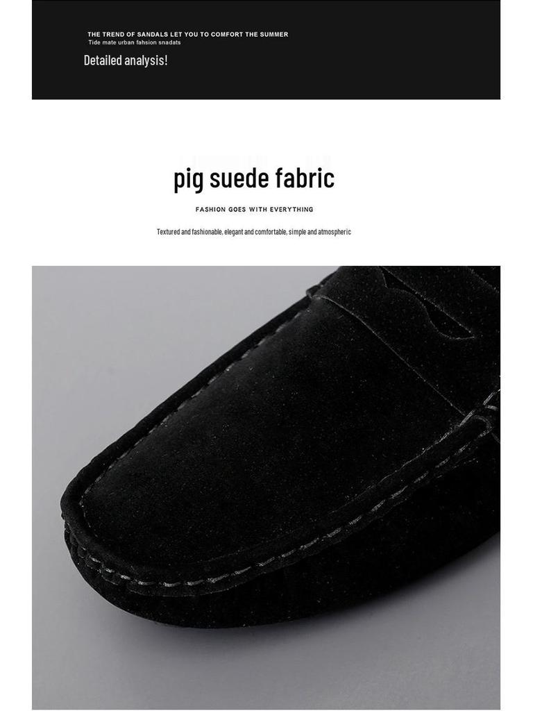 Men's Plus Size Suede Loafers: Lightweight, Slip-on, Formal Business Leather Shoes