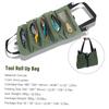 PENGGONG Tool Roll Up Bag Zippered Bag 5 Pockets Canvas Tool Organizer Portable Tool Roll up Pouch Tool Bag Workbag