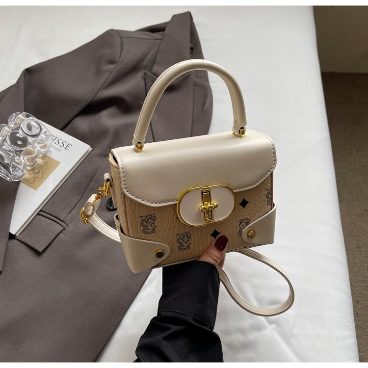 Premium contrasting color small bag women's 2025 new popular versatile messenger bag fashionable commuter small square bag