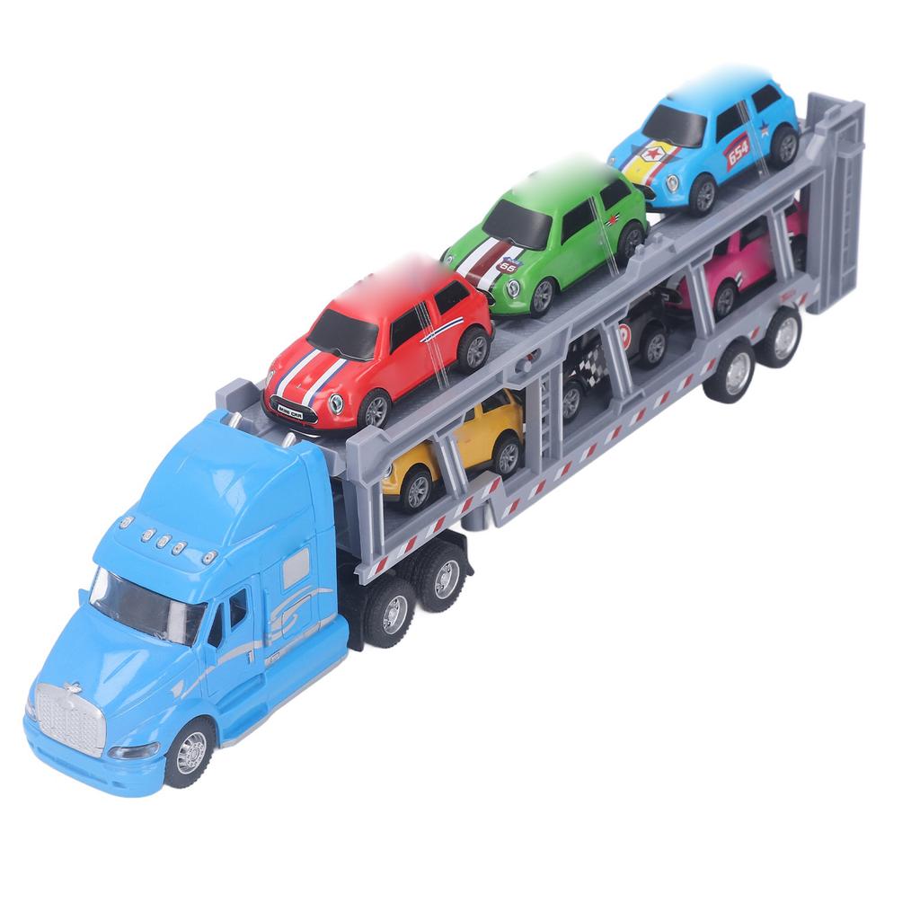 Transport Truck Toy 1/48 Scale Simulation Pull Back Collectible Cars Carrier Truck Set for Boys