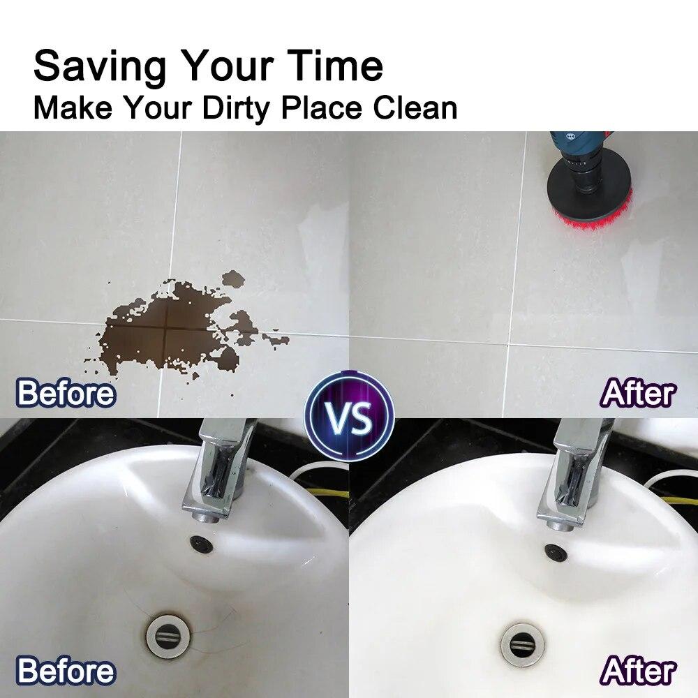 2/3.5/4/5'' Drill Brush Kit Electric Scrubber Brush for Cleaning Bathroom Bathtub Cleaning Brush Scrub Drill Cleaning Kit