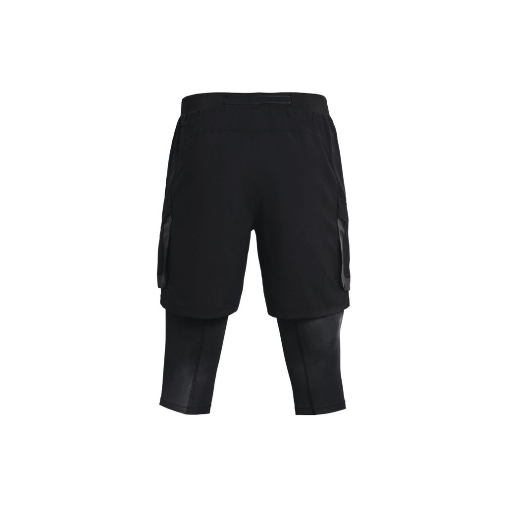 Under Armour Codzienne sportowe spodenki dwa w jednym do biegania slim fit męskie spodenki czarne 1361526-001