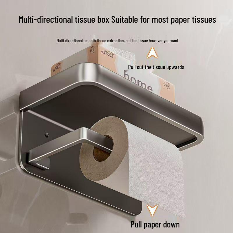 Punch-Free Bathroom Tissue and Phone Holder