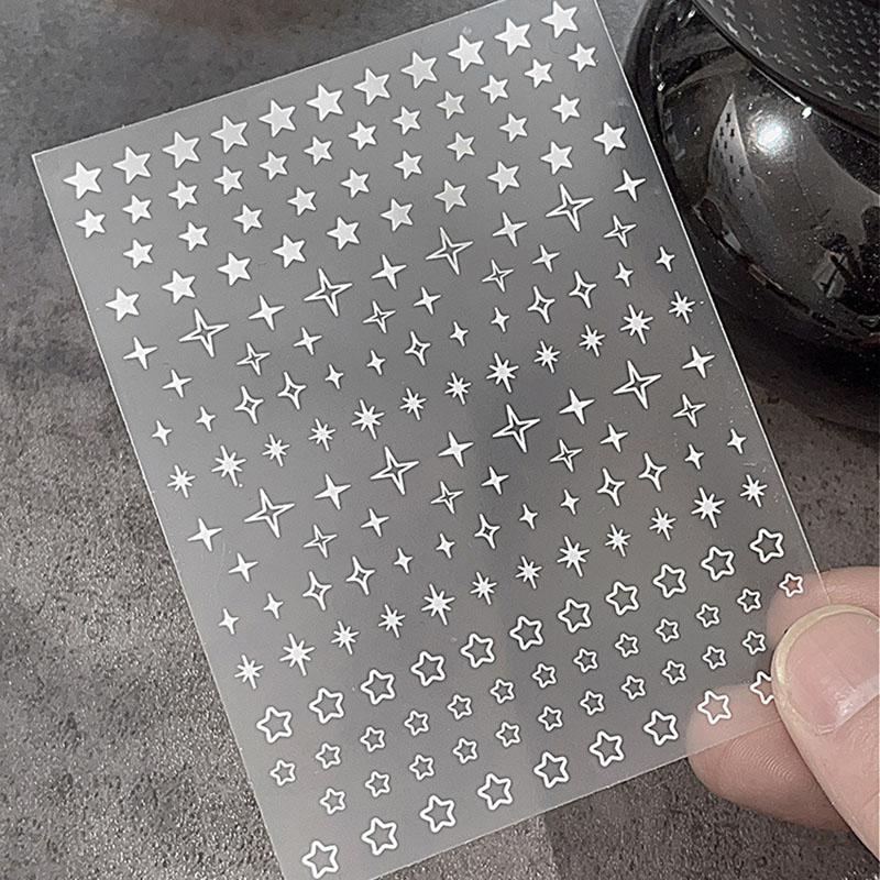 1 Sheet Star Nail Art Sticker Hollow Pentagram Stars Nail Design Self-Adhesive For Women Girls Manicure Decoration Salon Diy