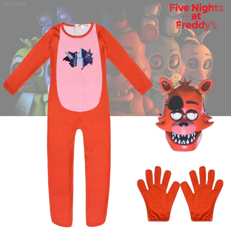 Five At Nights Freddys Cosplay Jumpsuit Halloween Costum Outfit Party Kids Fans