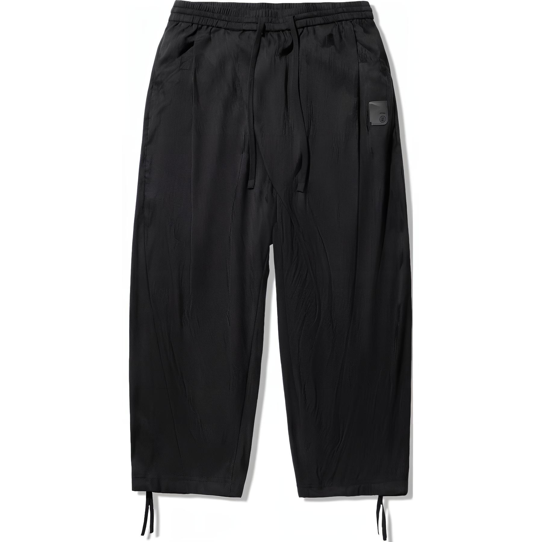 

Коллаборация Li Ning X Джеки Чан Серия Кунг-фу Однотонные брюки средней посадки на кулиске с прямыми штанинами Удобные повседневные брюки длиной девять точек AKQU005-1 2XL