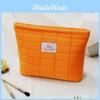 Stylish Portable Cotton Makeup Bag With Car Stitching Detail In Various Colors For Everyday Use