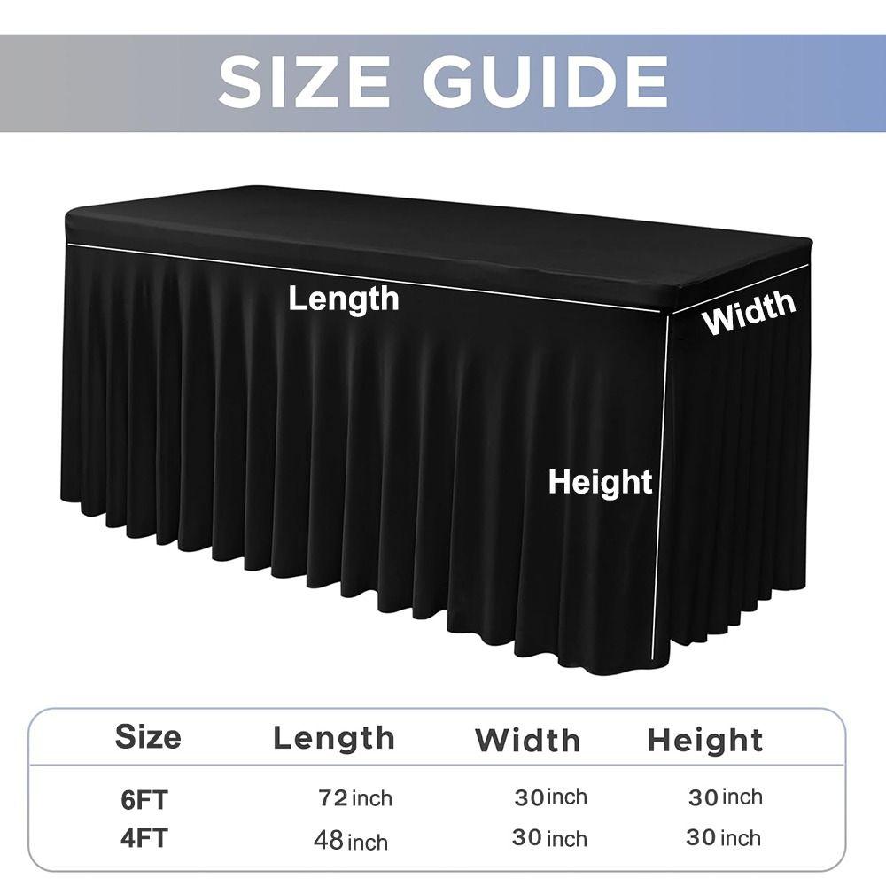 Spandex Table Skirt 4/6FT Table Cover New Stretch Tablecloth  for Rectangle Tables