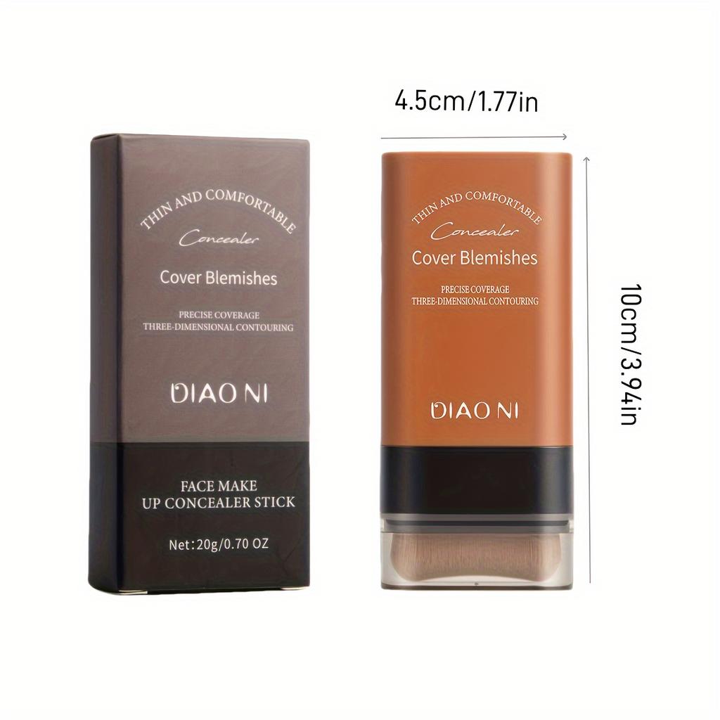 1pc Matte Foundation Stick with Brush Flawless Coverage Liquid Foundation Face Cosmetics