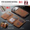 Magsafe Leather Flip Wallet Phone Case For iPhone 17 Air 17 Pro Max 2 In 1 Detachable Card Slots Cover Hoesje Coque Etui Bag