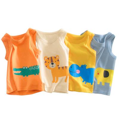 "27kids 2025 Summer Korean Boys' Printed Sleeveless Vest"