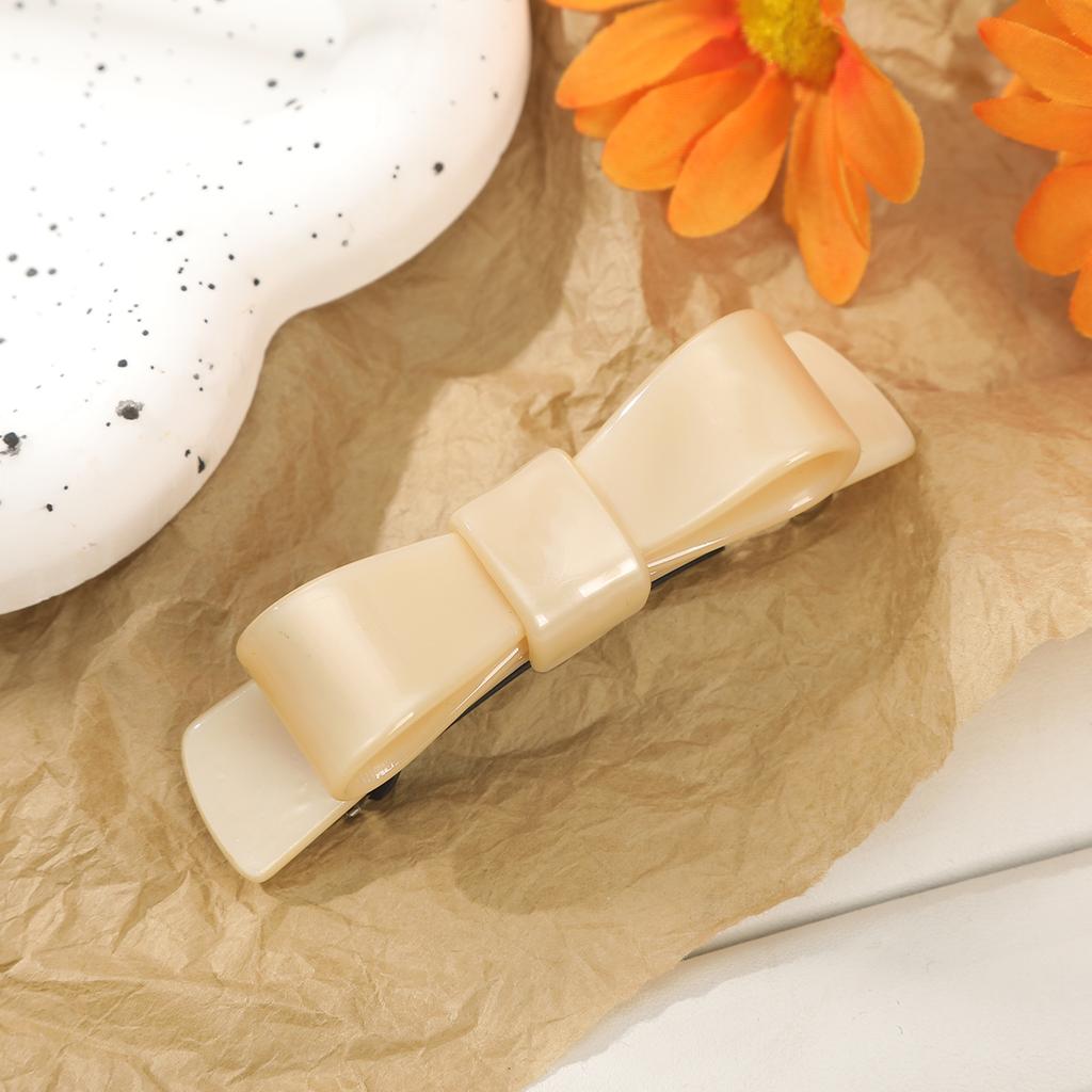 AWAYTR Retro Amber Bow Duckbill Hairpin Brown Acrylic Hair Clips Valentine Headwear Girl Hair Accessories Festival Gift