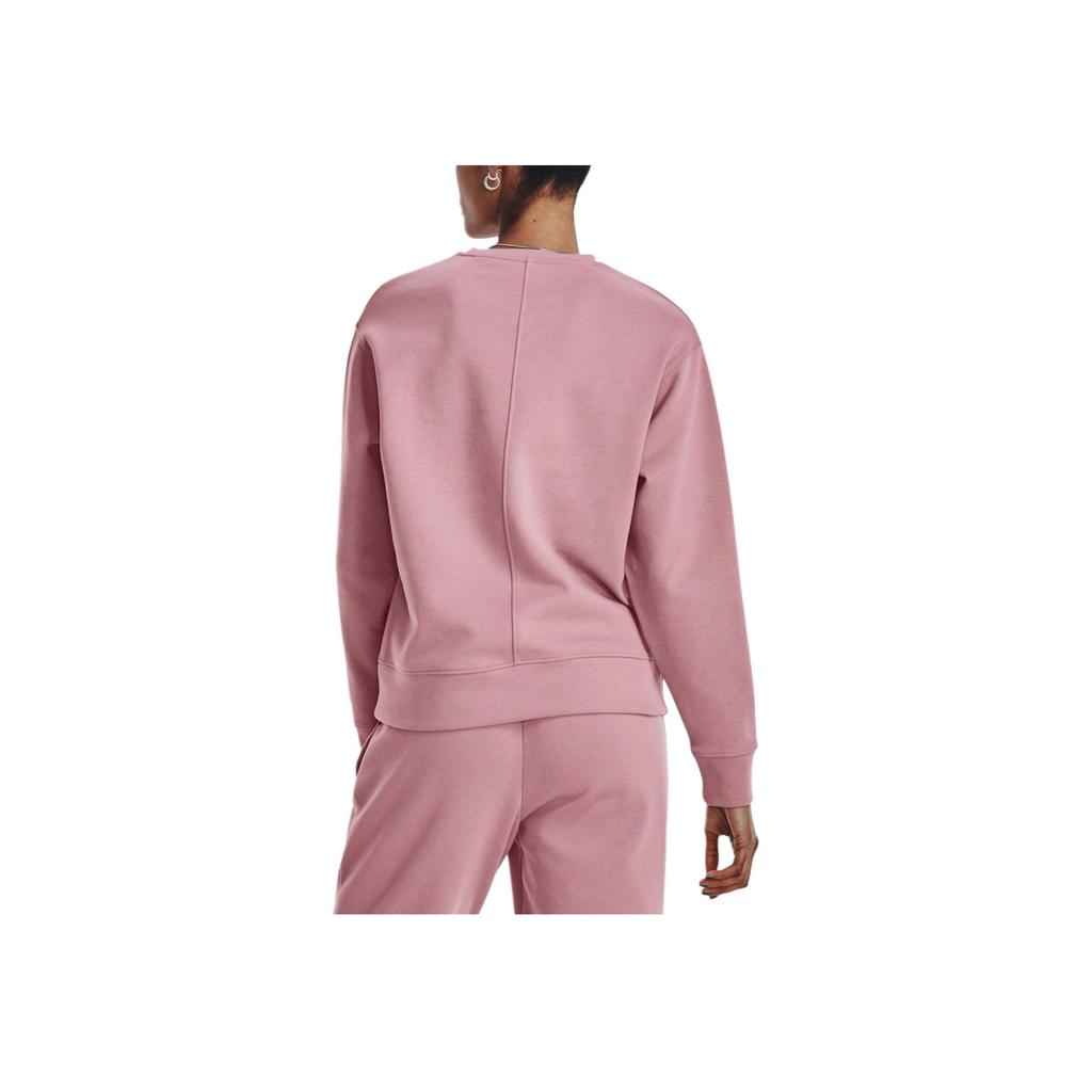 Under Armour Solid Knit Crew Neck Casual Sports Sweatshirt Men Sweatshirt Pink 1377172-697