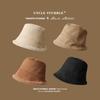 Chapeau seau réversible en daim pour femme