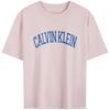 Casual Campus Style Letter Cotton Loose Short Sleeve T-Shirt Women Tops Light-Pink 47B822G-2NT