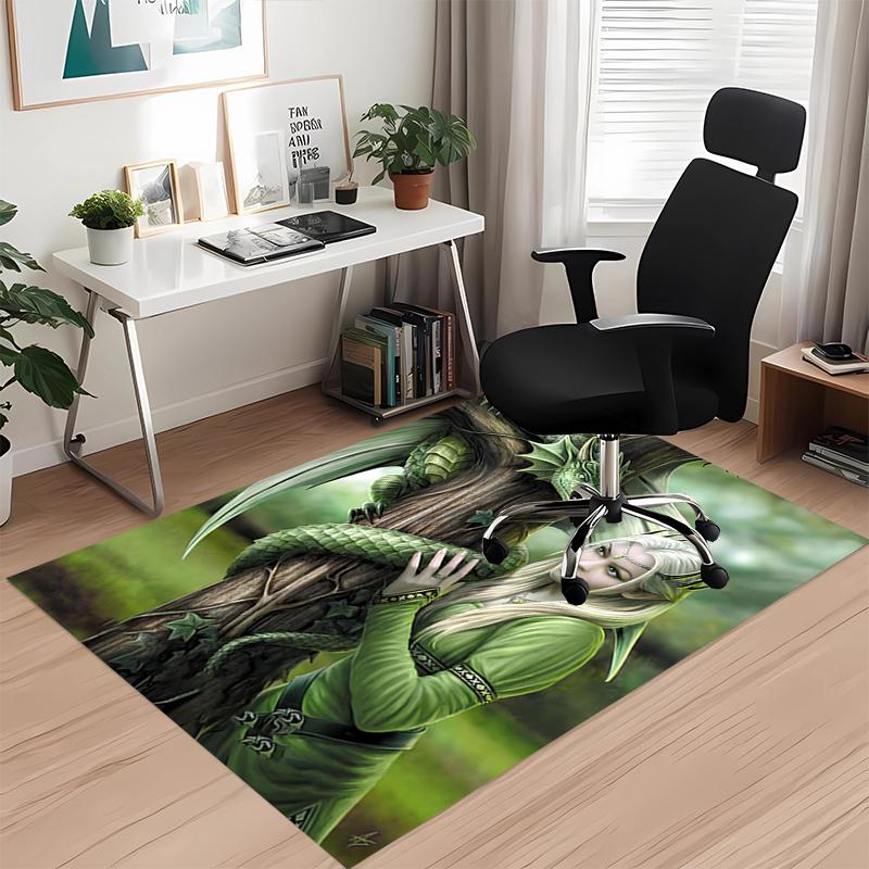 Dark Printed Carpetrugfor Office Chair Living Room Bedroom Kitchen Room Decor Gifts