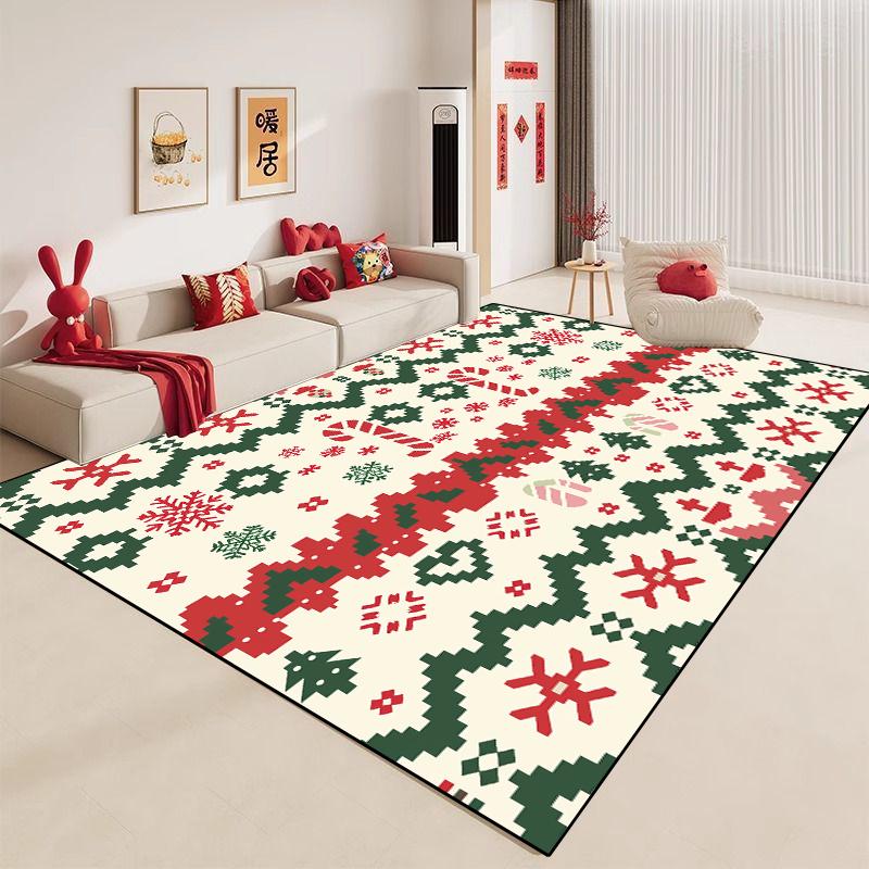 Light Luxury Christmas Carpet Large Living Room Decoration Rug Comfortable Children's Bedroom Mat Non-slip Corridor Lounge Rugs