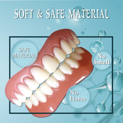 Two Pairs of Dentures, Temporary Dentures, Dentures, DIY Temporary Denture Repair Adhesive, Easy To Use Upper and Lower Denture Adhesive, Dentures for